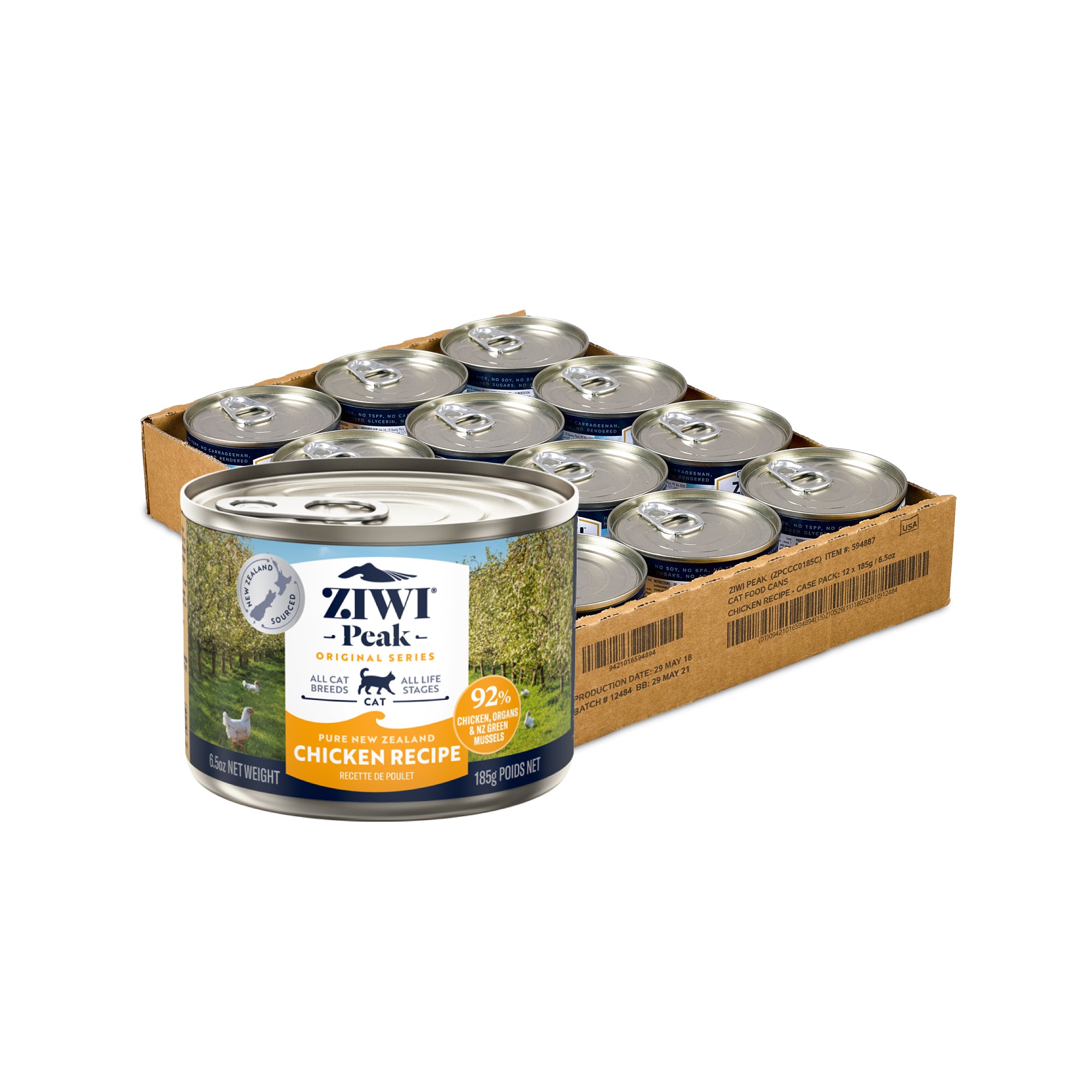 Ziwi Peak Originals Wet Cat Food 185g x 12 (Carton)