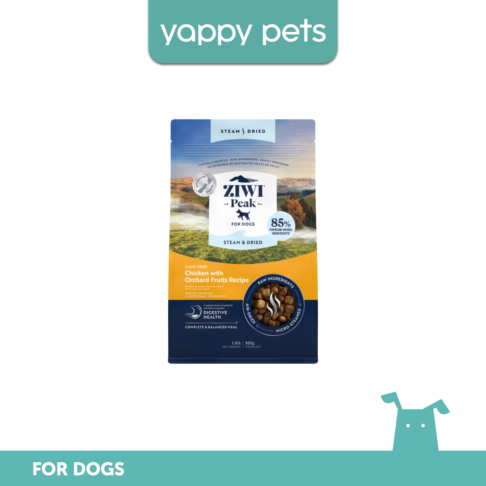 Ziwi Peak Steam & Dried Chicken with Orchard Fruits Recipe Dog Food