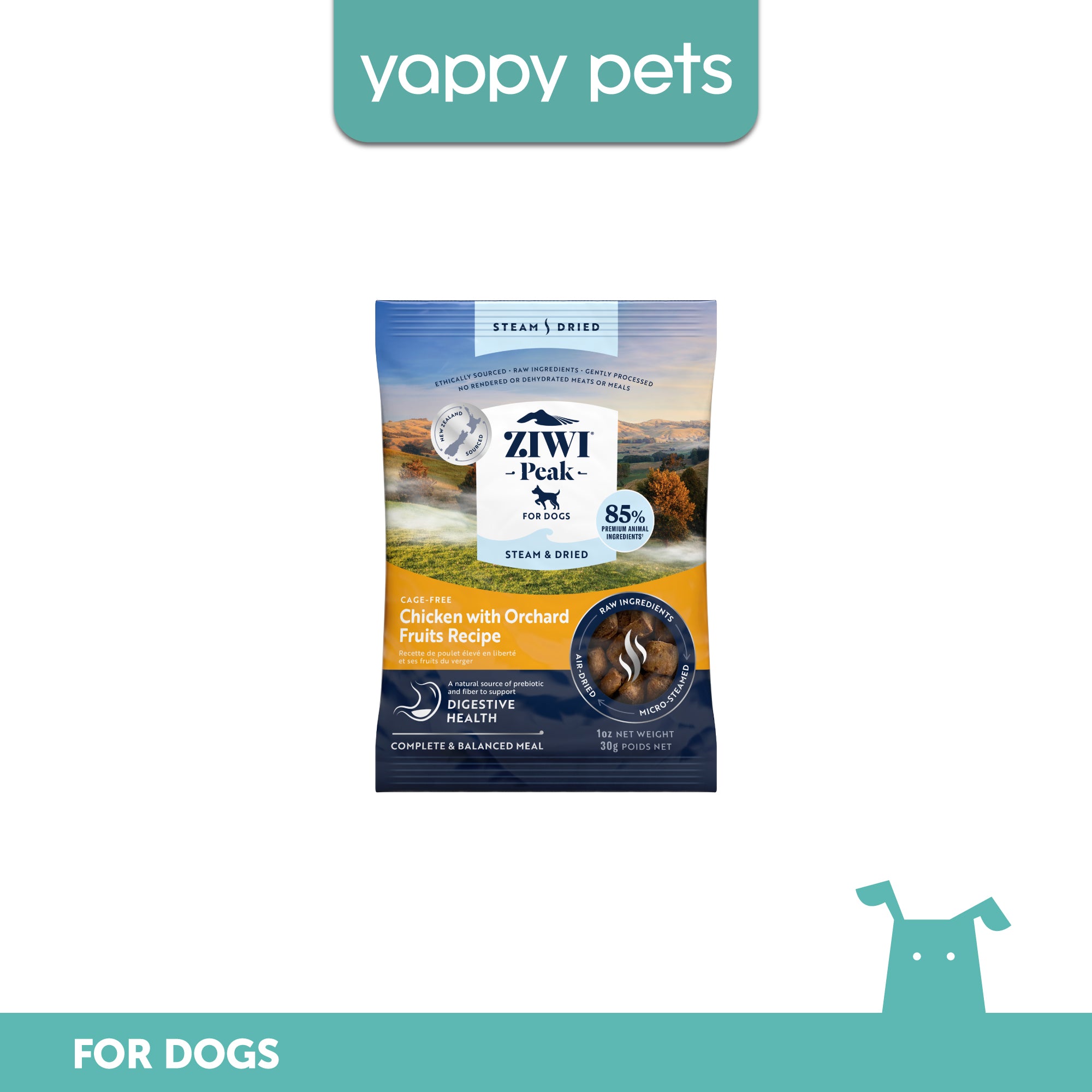 Ziwi Peak Steam & Dried Chicken with Orchard Fruits Recipe Dog Food