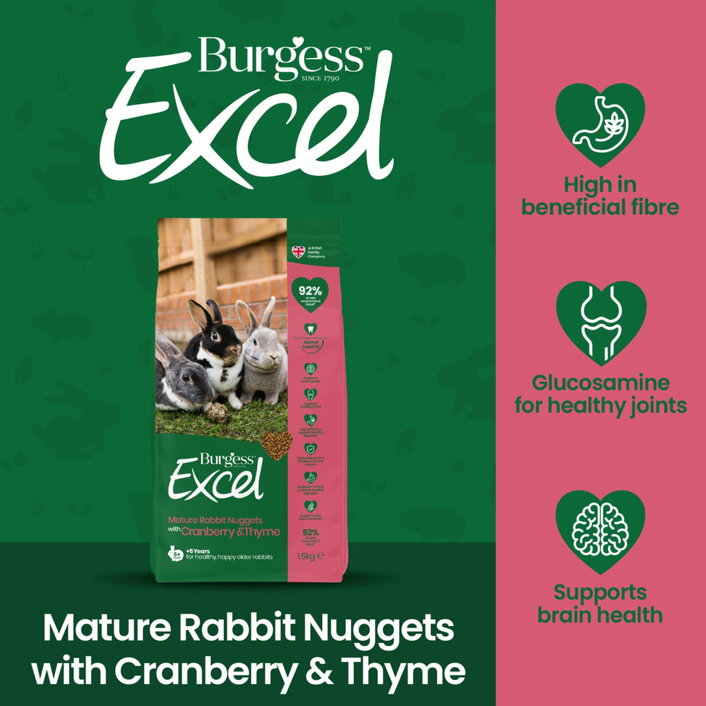 Burgess Excel Mature Rabbit Nuggets