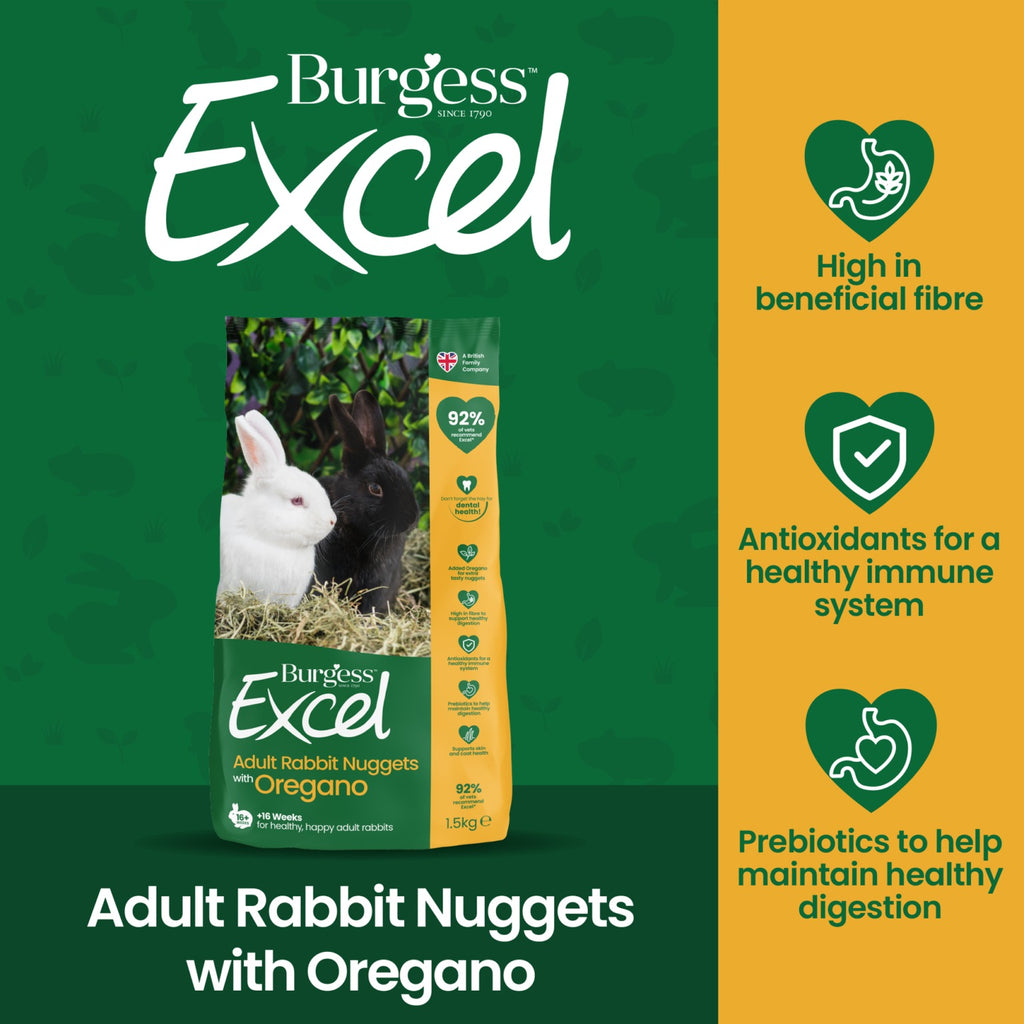 Burgess Excel Adult Rabbit Nuggets with Oregano