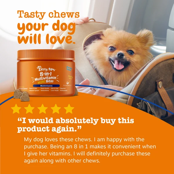 Zesty Paws 8-in-1 Multivitamin Mini Bites for Small Dogs