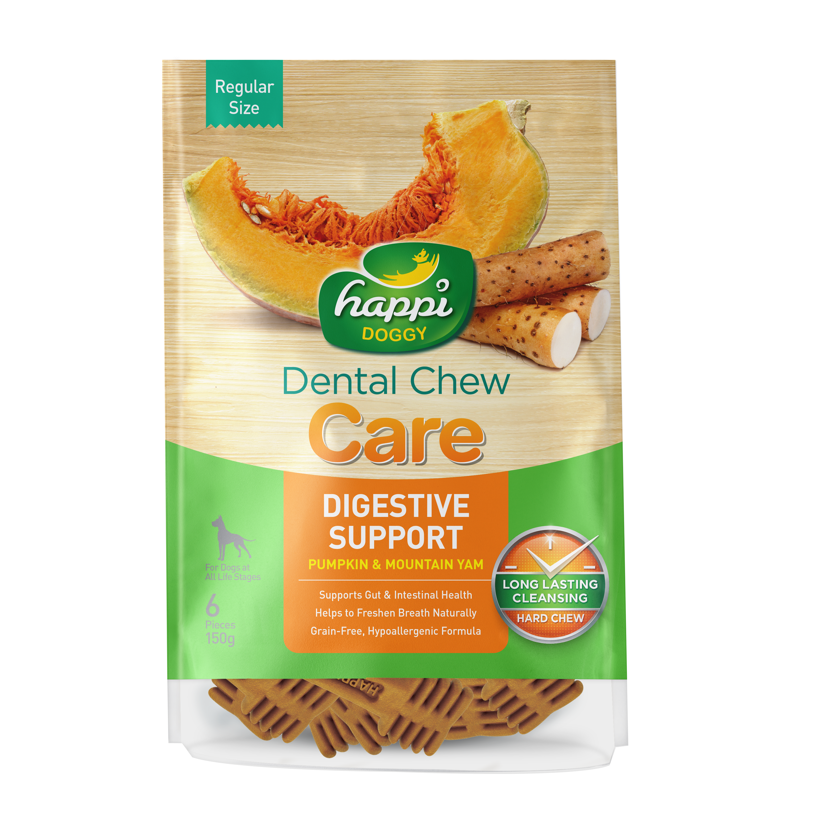 Happi Skippi Doggy Care Regular 4 inch Dental Chew 150g