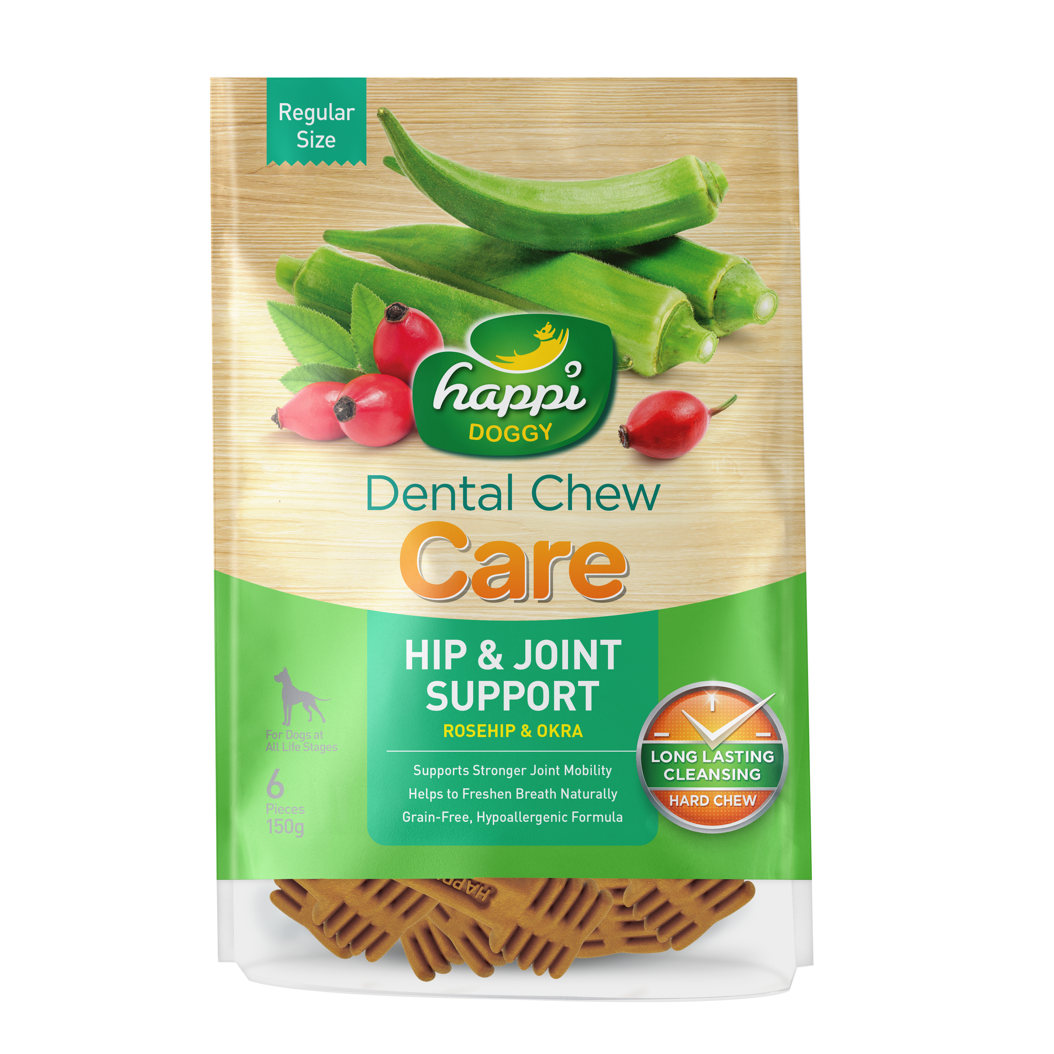 Happi Skippi Doggy Care Regular 4 inch Dental Chew 150g
