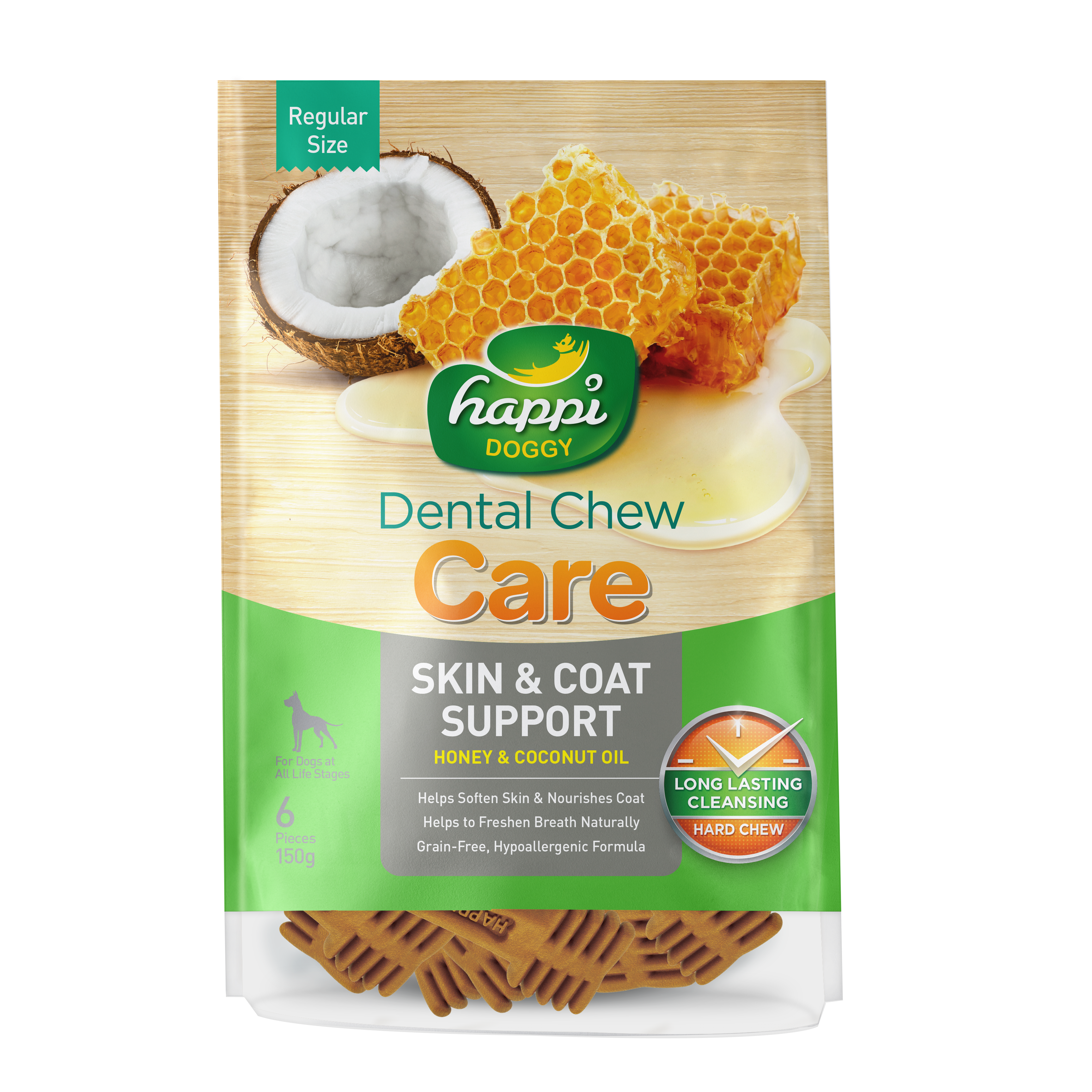 Happi Skippi Doggy Care Regular 4 inch Dental Chew 150g